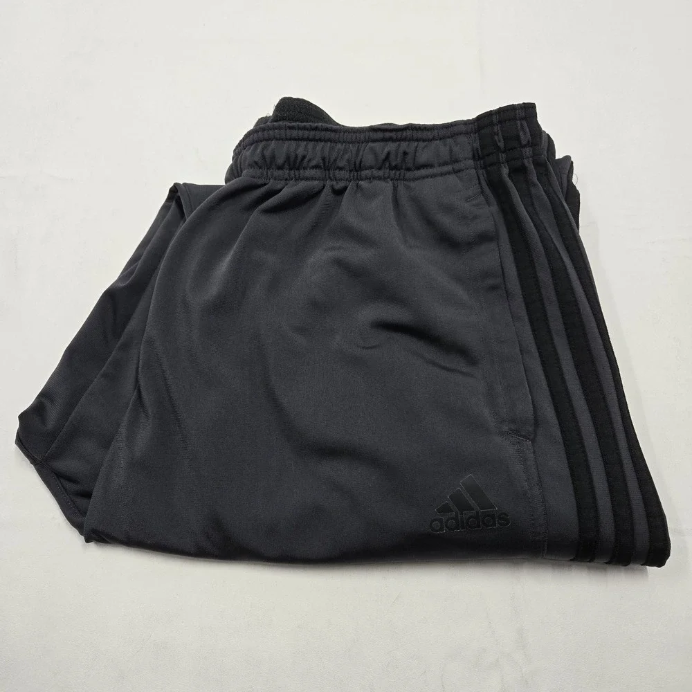 Adidas Primegreen Dark Gray 3-Stripe Track Pants Men's Size 2XL Polyester
